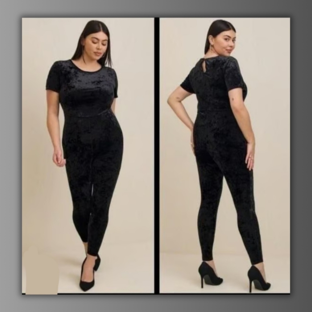Torrid Elegant Black Velvet Jumpsuit